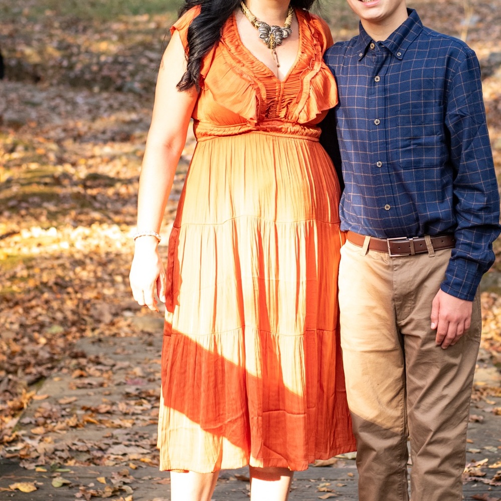 TAHARI Dress in Burnt Orange